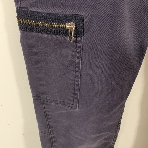 LOGG by H&M dark blue dark Cargo Pants Sz 10, dark grayish purple 2 zip pockets - Picture 3 of 10